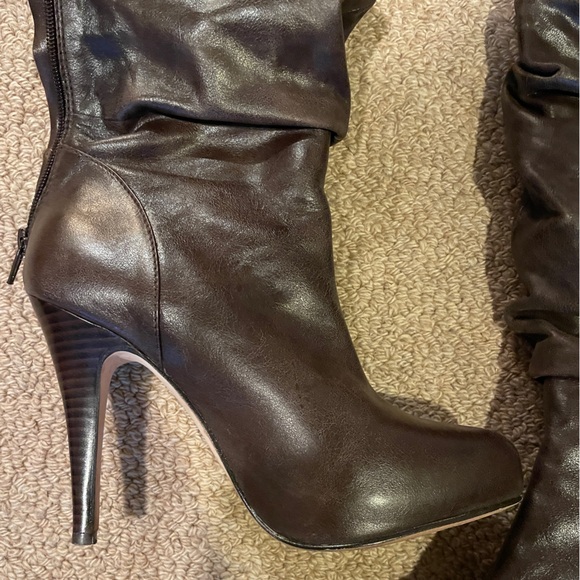 Facade knee high boots - brown leather - Picture 10 of 11